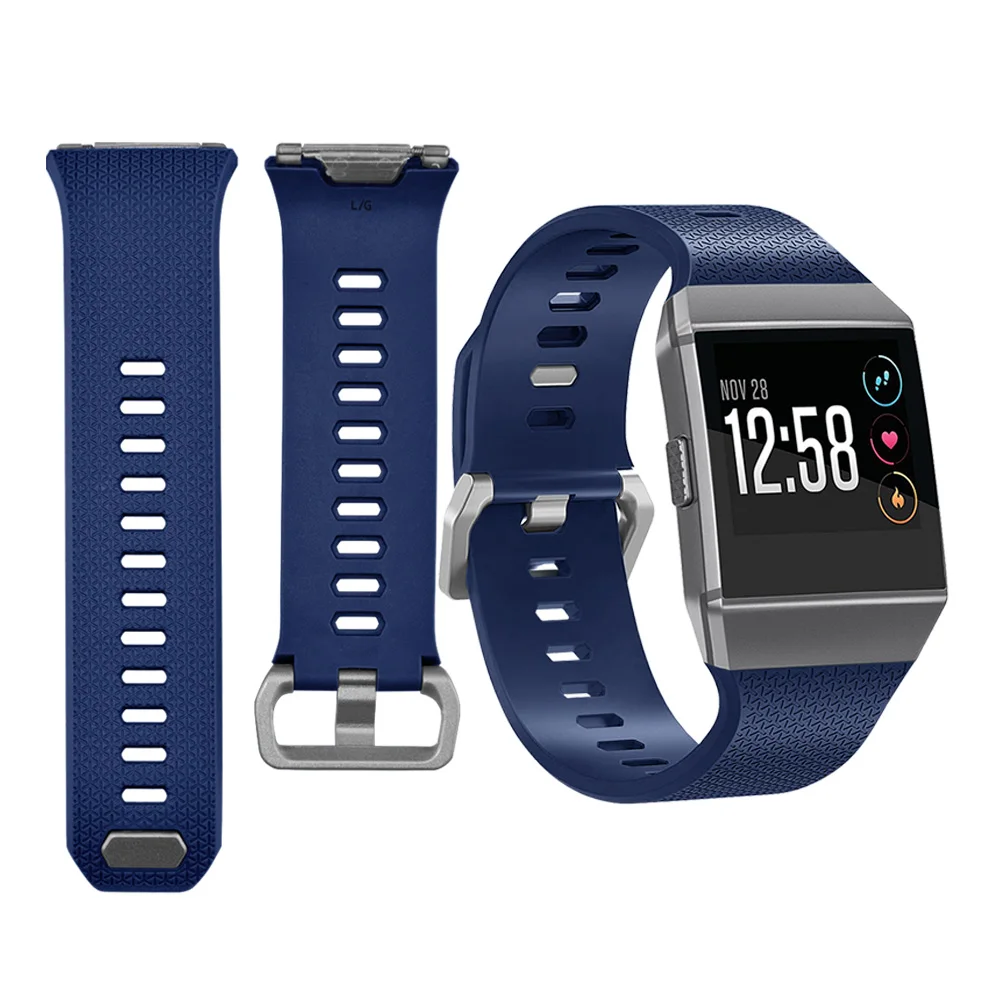 Силиконовый ремешок на запястье, спортивный браслет, ремешок на запястье, сменный ремешок для часов для Fitbit, ионная полоса, маленький, большой размер, умные аксессуары