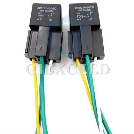 

JD1914 Auto Relay with socket Automotive relay car relay with wire 12V 40A 4pin 1NO relay