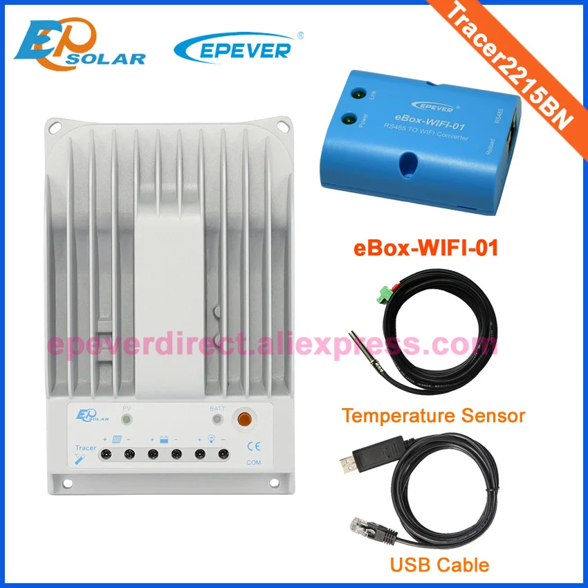 

Tracer2215BN Max Pv Input 150v mppt controller with wifi box temperature sensor and USB 20A
