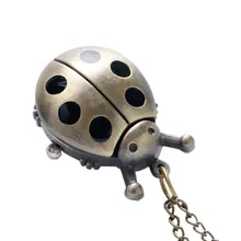 Милые карманные часы в виде божьей коровки Beatles, женские модные кварцевые часы, подарок для девочек P620