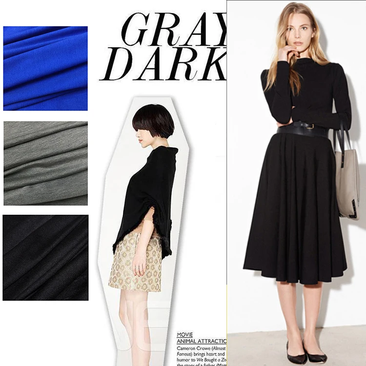 Высокое качество тяжелый чистый шелк трикотажная эластичная ткань темно-серый синий футболка платье нижнее платье DIY ткань