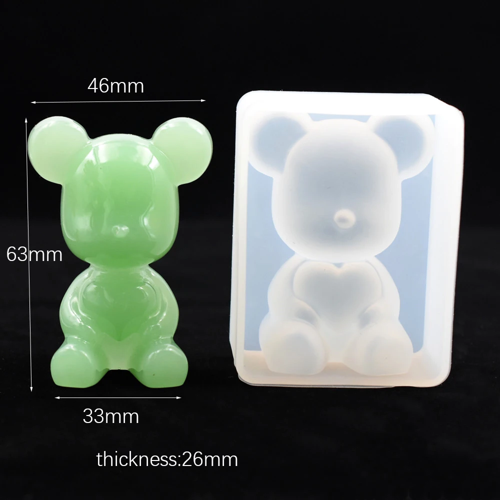 Силиконовая форма SNASAN для смолы 3D подвеска в виде медведя сделай сам