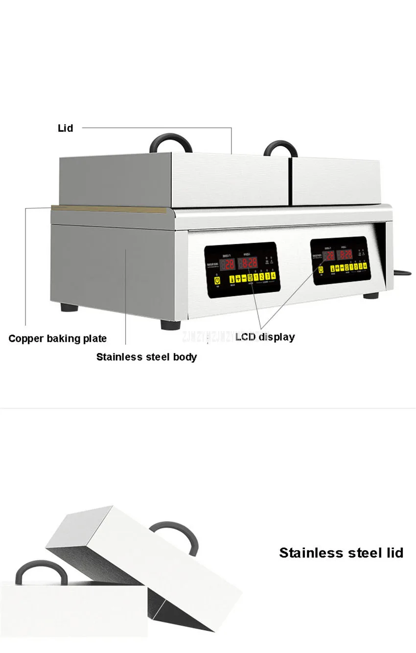 Электрическая вафельница машина для выпечки кексов из нержавеющей стали теппаняки Дораяки пекарь блинница коммерческий суфле делая машину 4000 W