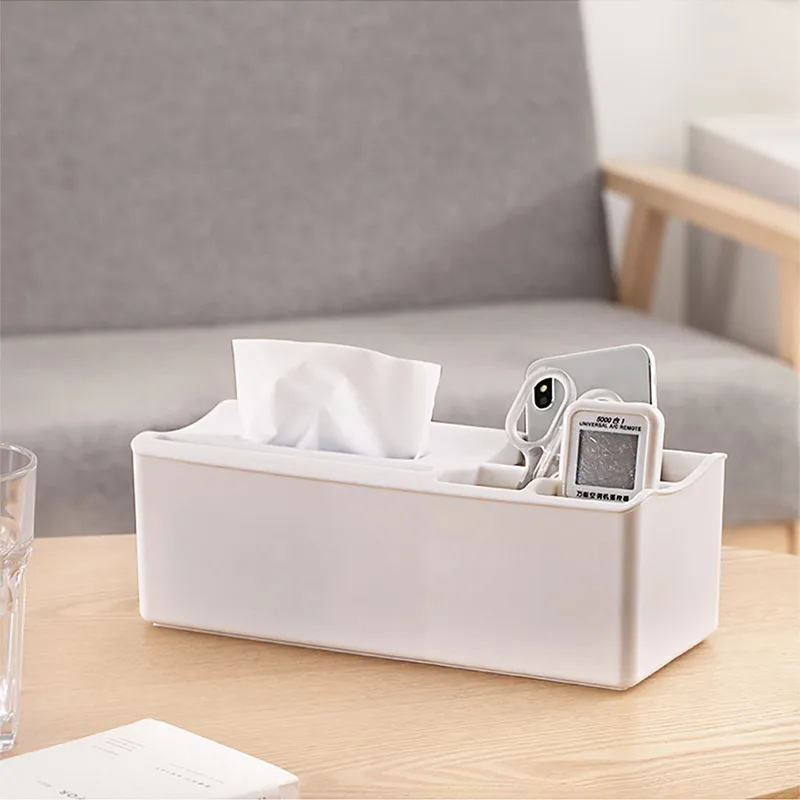  Plastic Multifunction Tissue Box Pen Pencile Remote Control Desk Organization Home Storage Cases Pa