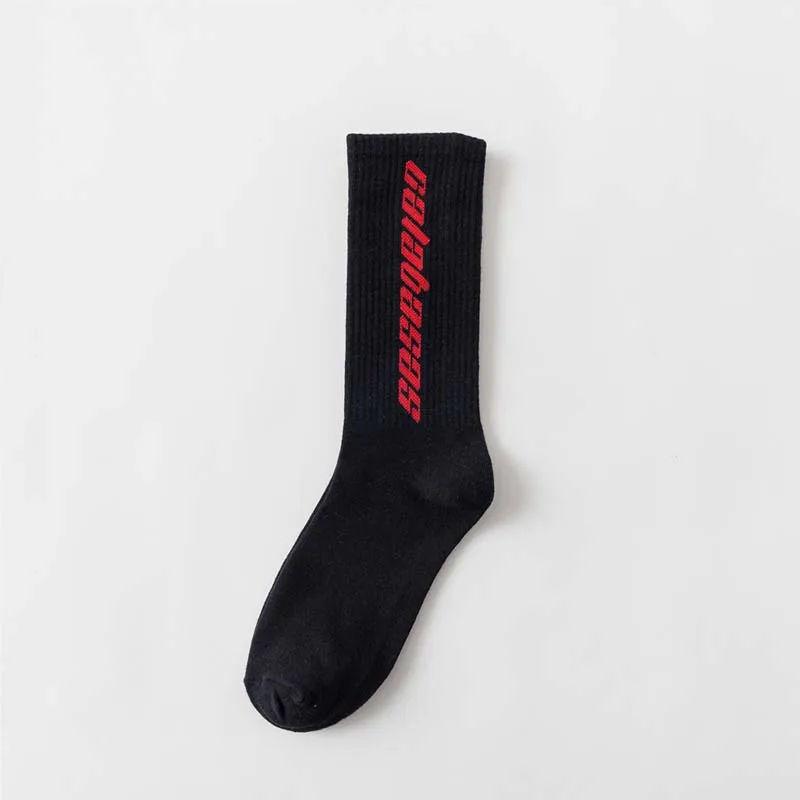 Мужские и wo мужские носки модные носки с буквенным принтом длинные хлопковые носки в стиле хип-хоп Уличная одежда kanye west popsocket Harajuku носки - Цвет: 1