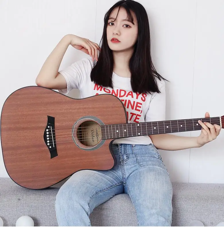 

41 inch acoustic guitar beginners entry corner practice piano Sapele wood guitar wholesale free shipping