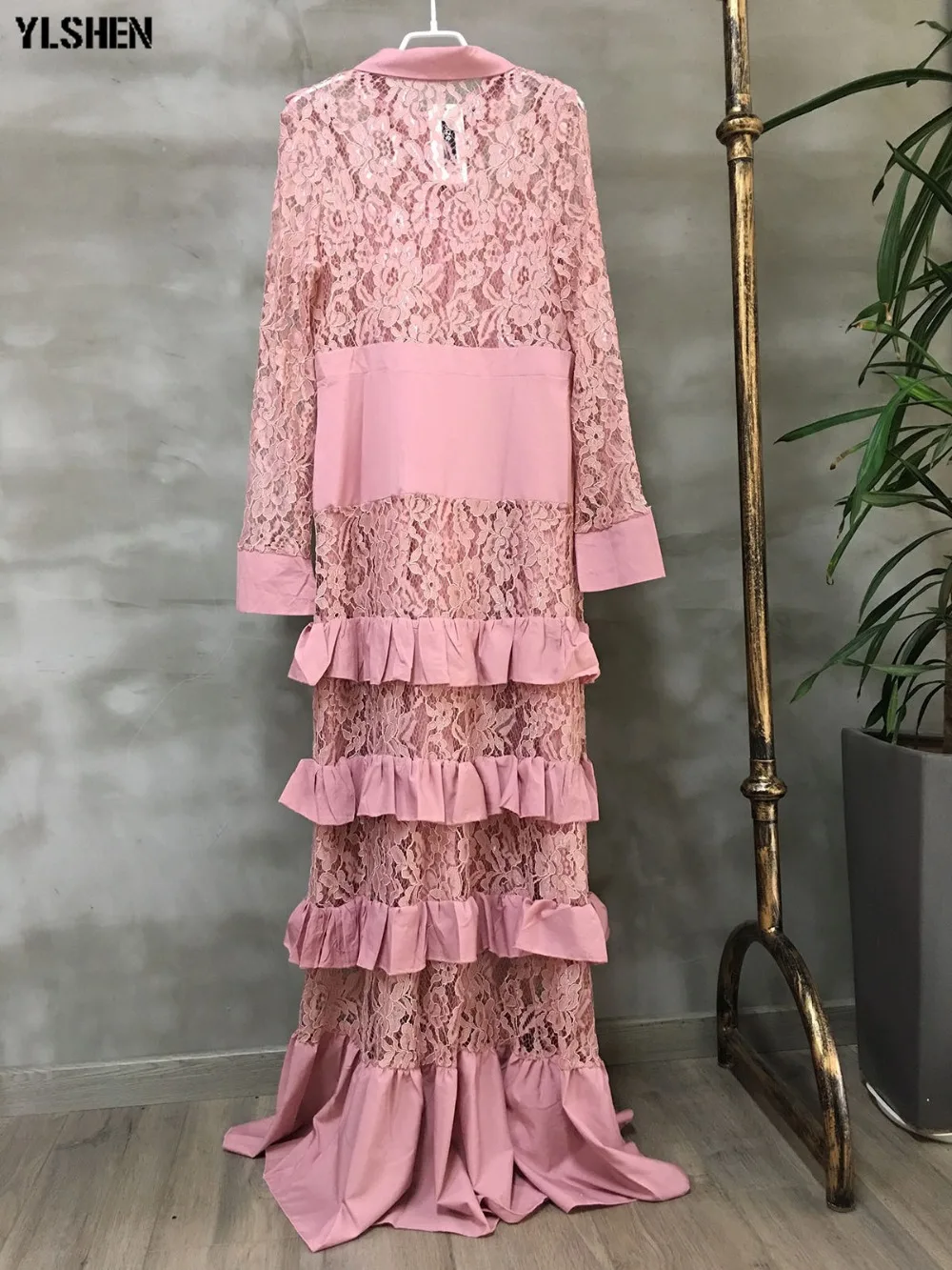 African Dresses for Women Dashiki Lace African Clothes Plus Size Fungus Edge Cake Africa Dress Africaine Robe Femme Long Dress 07
