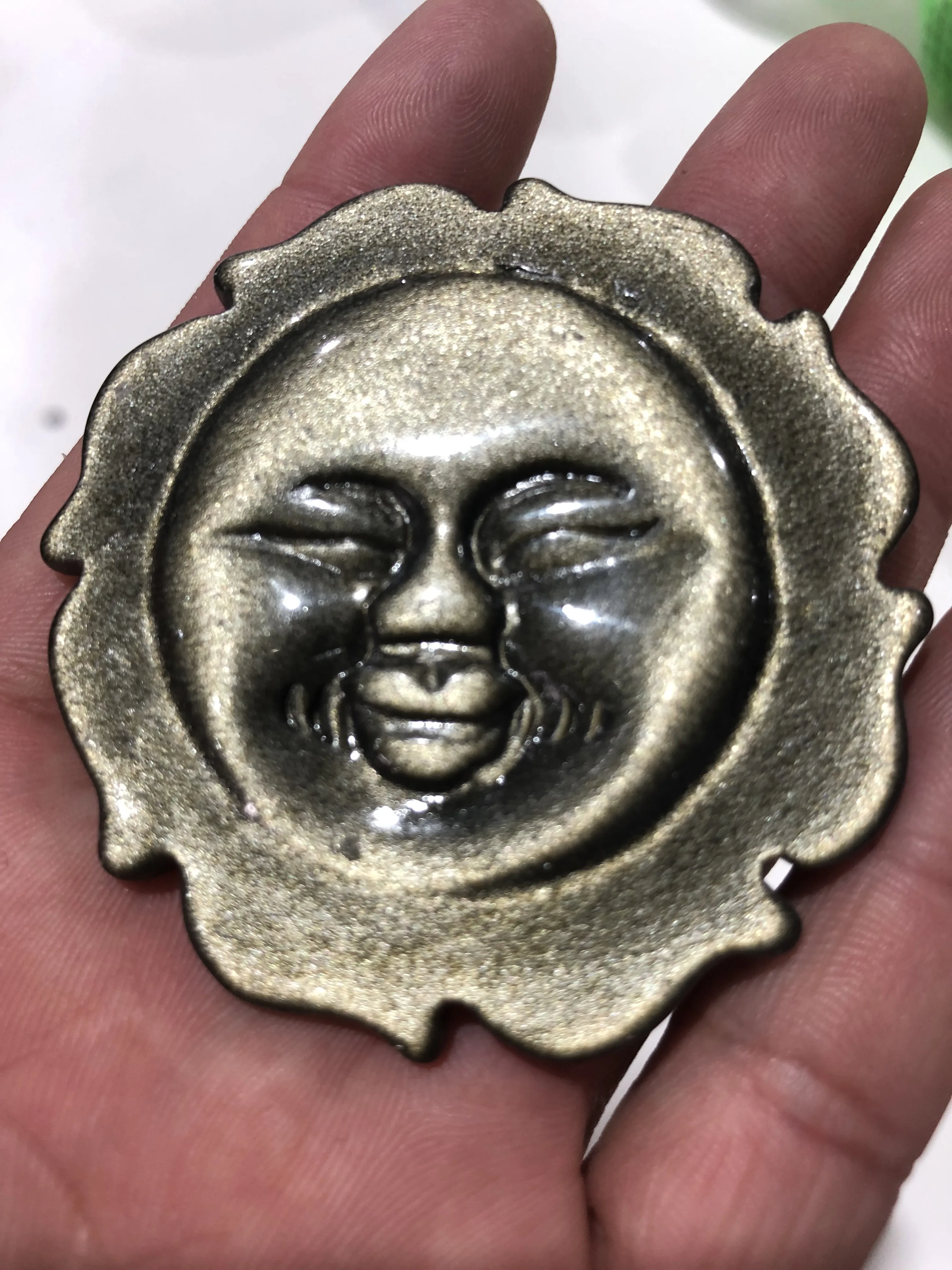 

Beautiful natural sun obsidian as a gift