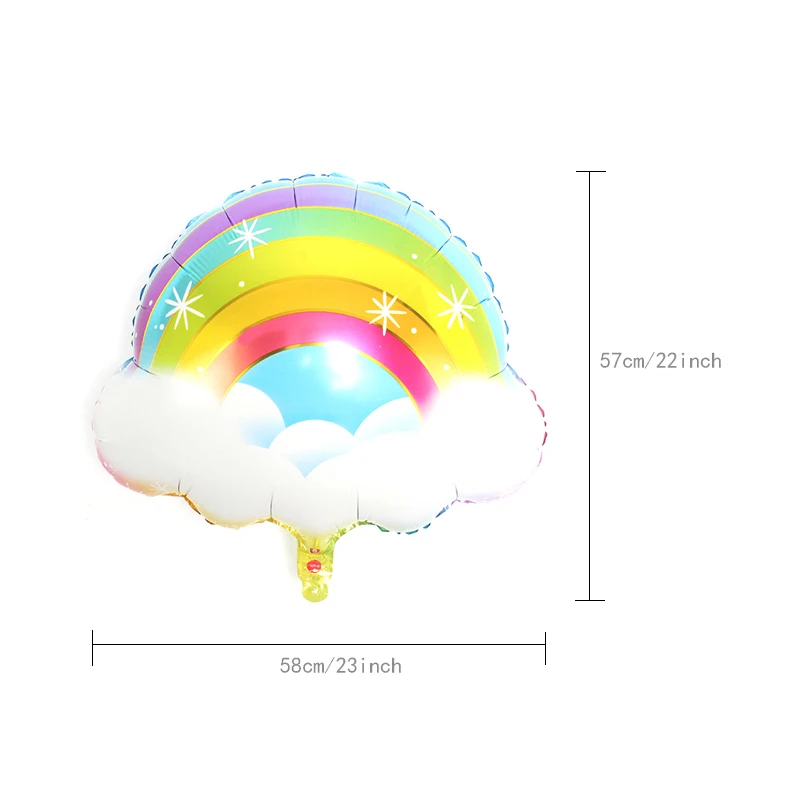 KAMMIZAD большая Радуга УЛЫБКА воздушные шарики с нарисованными облаками Радуга мост 10 дюймов звезда голубое небо белые облака День рождения воздушные шары для украшения