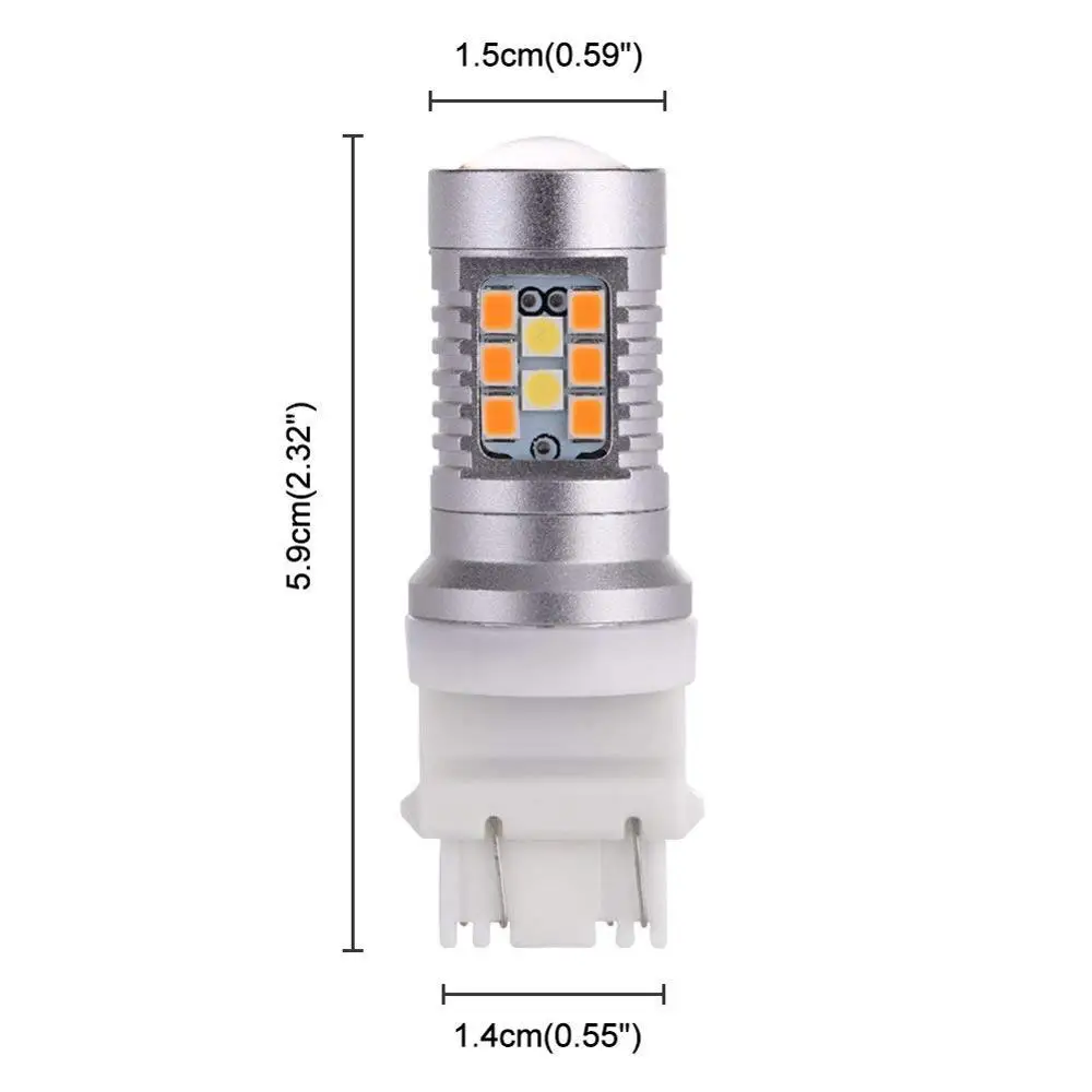 2 шт. 1157/BAY15D 3157 7443 Светодиодные лампы стоп-сигнал поворота светильник супер яркий Янтарный/белый двойной цвет переключатель с линзой - Испускаемый цвет: T25 3157