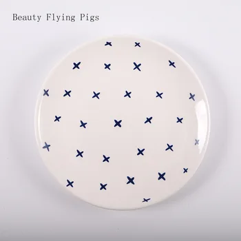 

Creative simple ceramic tableware home decoration round fruit plate hotel western steak dessert breakfast plate free shipping