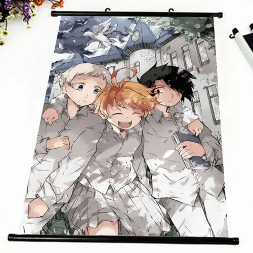 yakusoku no neverland HD Print Anime Wall Poster Scroll Room Decor