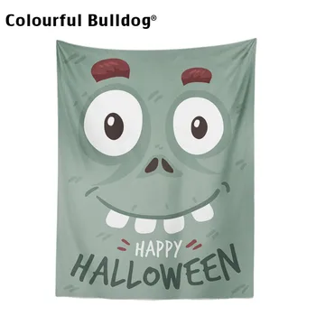 

Cartoon Style Animated Wall Blanket Blue Green Yellow Background Monkey Decorative Tapestry Dormitory Living Room Wall Hanging