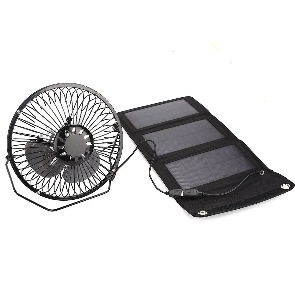 

6inch 11W 6.5V Fan With USB Solar panel Portable Cooling Ventilation Fan Charge for Phone for Outdoor Traveling Fishing Home