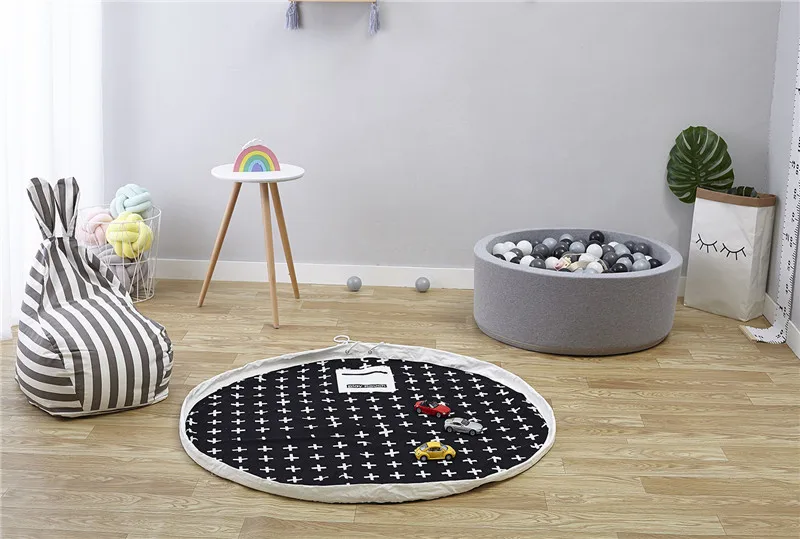 Baby Playing Mat Toys Road pattern infant Bag Mats Portable Kid Carpet Triangle Play Mat Toddler Collection Storge Bag