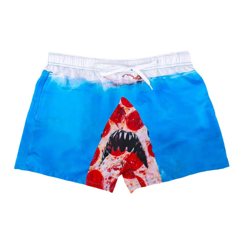 Мужская одежда для плавания пляжные шорты мужские купальники купальный костюм с карманом США флаг Акула принт - Цвет: shark