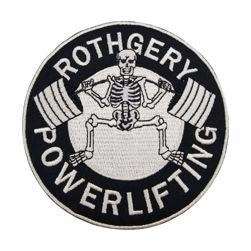 DAN0001 (1)10pcs ROTHGERY POWERLIFTING PATCH Embroidery Iron On Or Sew On Jacket Cloth Bag Cap Patches Size 10cm Wide Free Shipping