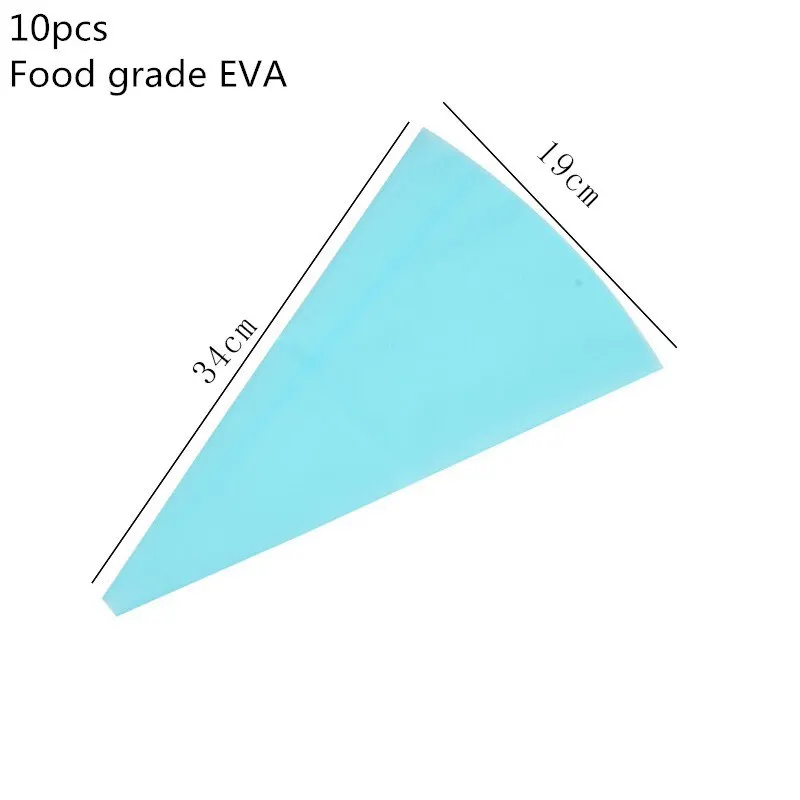 10/100/200/300 шт одноразовый мешок для теста глазировки насадка для пирожных Декор кекса Fondant(сахарная) крем торт Кондитерская насадка для выпечки Инструменты - Цвет: 10pcs blue