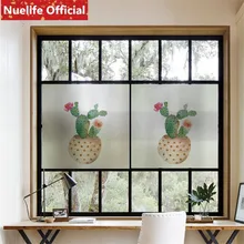 50x200 см сочный кактус растение в горшках узоры измельченное стекло пленка ванная комната для детей детский сад цветочный магазин дверь оконная пленка