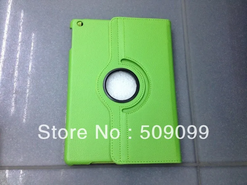 

Free shippng 360 Rotating PU stand leather case With wake up and sleep function for iPad air Free shipping