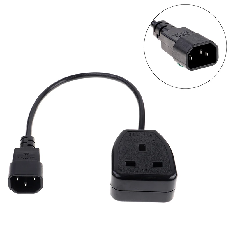 0.3M/0.6M/1.8M Power Cable C14 Male Plug To UK 13A Female Socket Cable For PDU UPS
