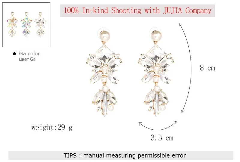 jujia модные брендовые женские себе Роскошные 2 цвета Кристалл Стад Серьги для женщин девушки себе серьги