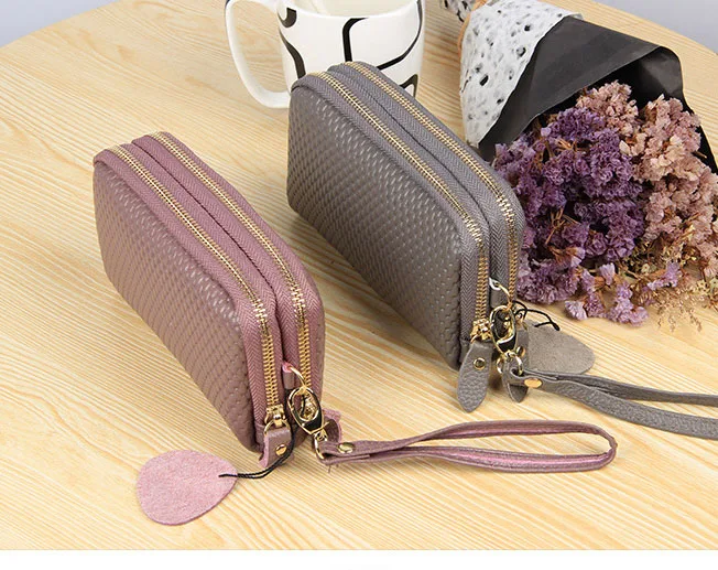 Long Women Wallet Genuine Leather 2 layers Zipper Wristlet Bag Big Capacity Lady Clutch Coin Purse Mobile phone bag Long Women Wallet Genuine Leather 2 layers Zipper Wristlet Bag Big Capacity Lady Clutch Coin Purse Mobile phone bag