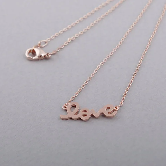 2014-Fashion-18k-Love-Necklace-in-Pink-Gold-Free-Shipping (1)