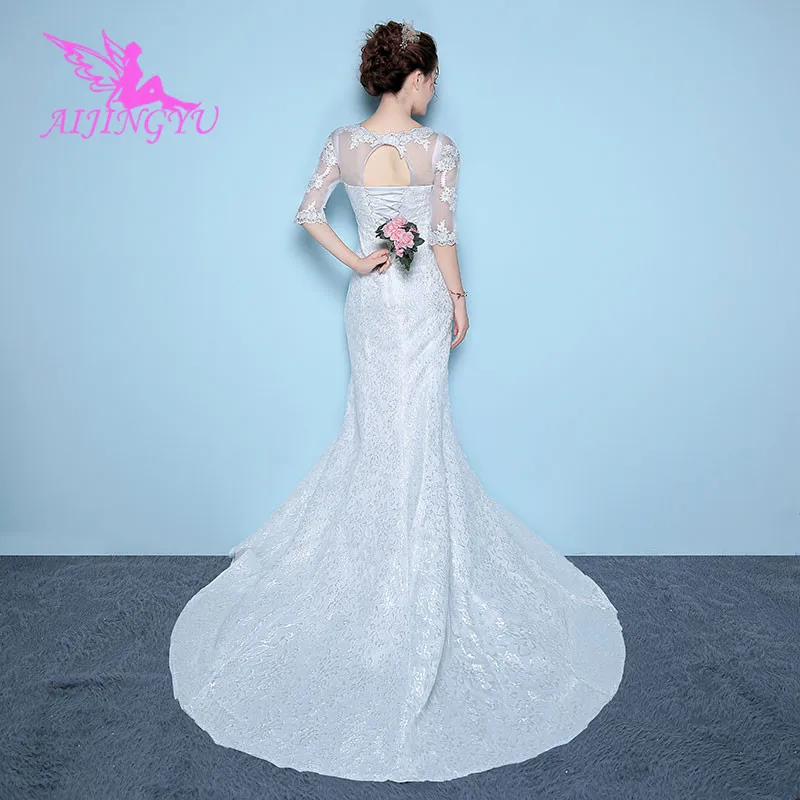 AIJINGYU V образным вырезом Дешевое бальное платье на шнуровке сзади вечерние свадебные платья свадебное платье WK410 - Цвет: picture color