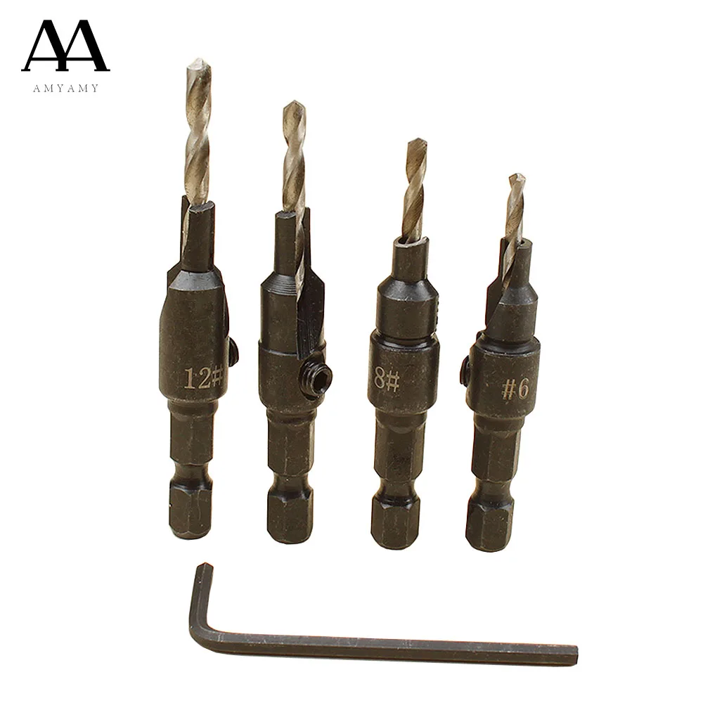 Buy AMYAMY 4pcs/lot Countersink Drill Bit Drill Press