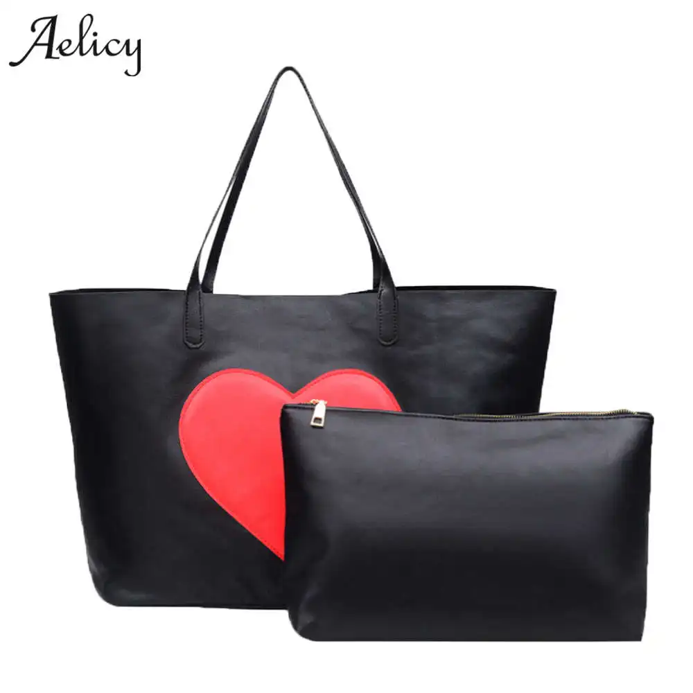 

Aelicy 2018 Luxury Handbags Women Bags Designer High Quality PU Leather Handbags Solid Tote Bag For Women 2 Sets Shoulder Bag