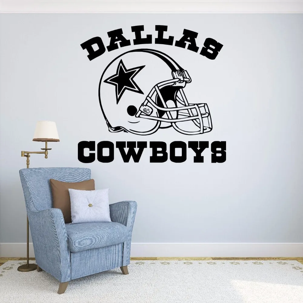Спортивные на стены съемный обои для декора комнаты Dallas Cowboys стены Стикеры