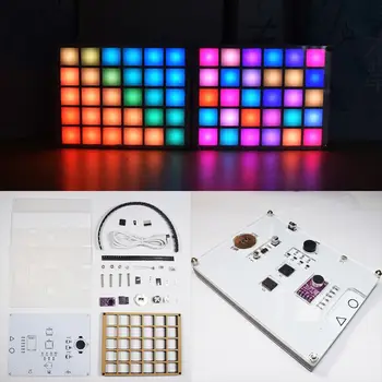 

Multi-function LED Cool Music spectrum Colorful Palette Clock DIY Electronic Kit