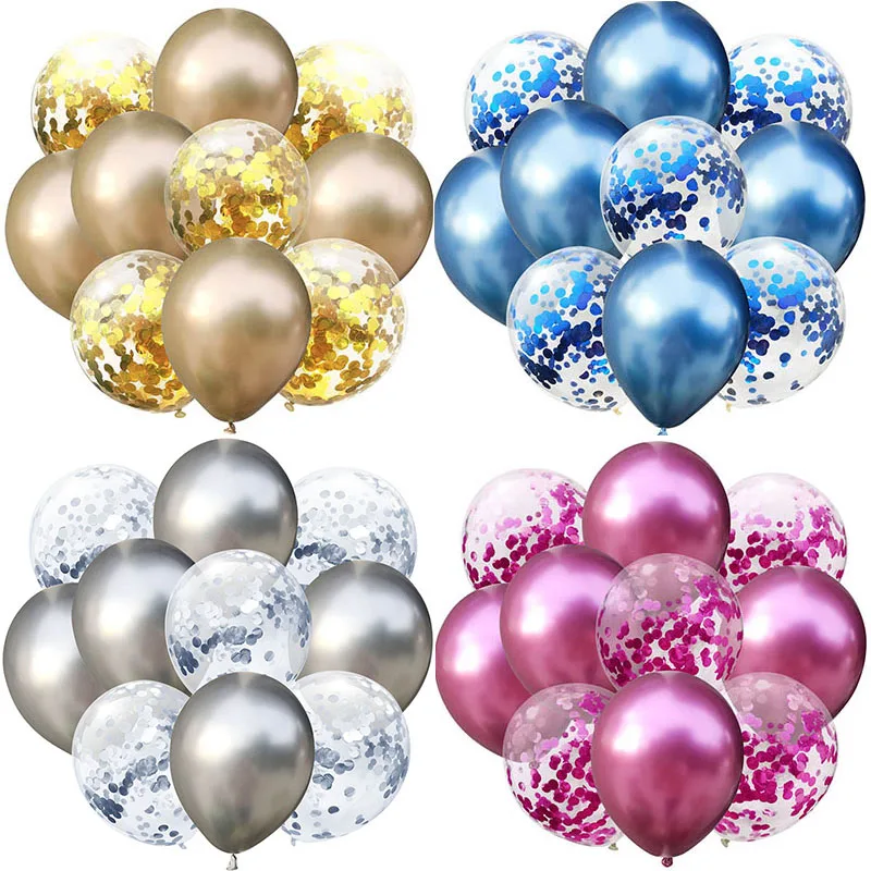 Mixed Gold Confetti Balloons Birthday Party Decoration Kids Adult