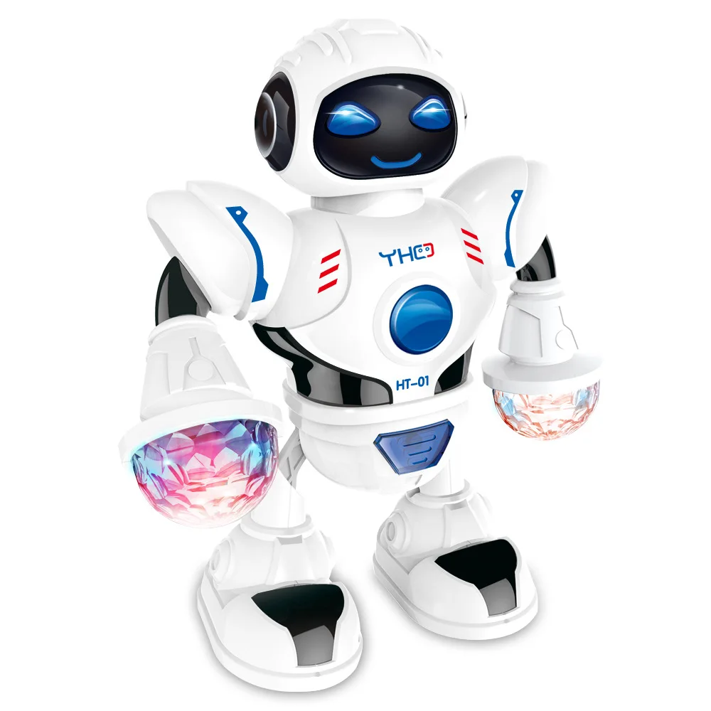 

Smart Space Dancing Robot Electronic Robot LED Light Walking Toys with Music Flashing Christmas New Year Gift Toys For Children