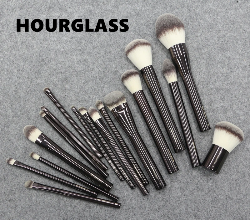 Brand 17 pcs HOURGLASS makeup brushes set Metal make up powder foundation contour blending brush