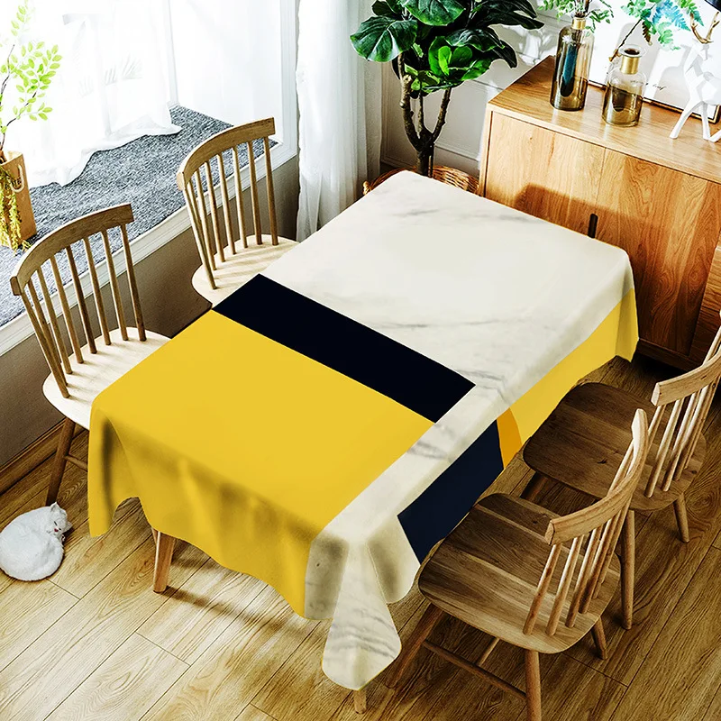 

Classical Stripe Tablecloth Creative Colorful Design Pattern Polyester Comfortable Waterproof Table Cloth Cover for Children