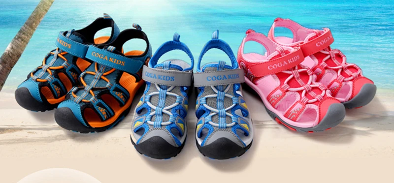 Летние сандалии для девочек, повседневная обувь, пляжные детские сандалии, дышащие сандалии для мальчиков, Нескользящие сабо на плоской