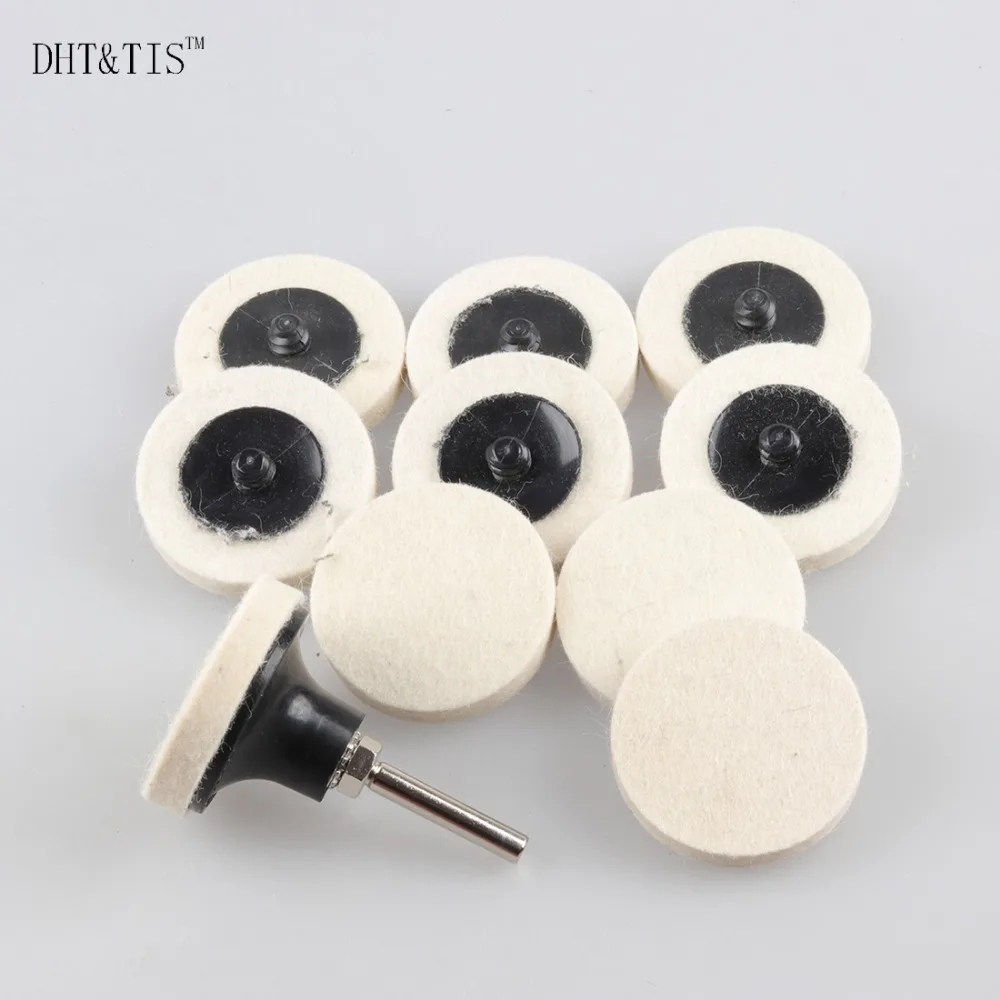 Диск шерстяной DHT & TIS 10 шт. + 1 держатель 2 дюйма|polishing buffing|disc polishingfelt disc |