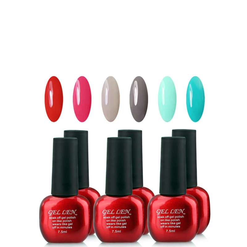 

Gel Len Gel Nail Polish Set 6 Pcs Color UV Promotion LED UV Soak Off Gel Polish Long Lasting Gel Lacquer Varnish Wholesale