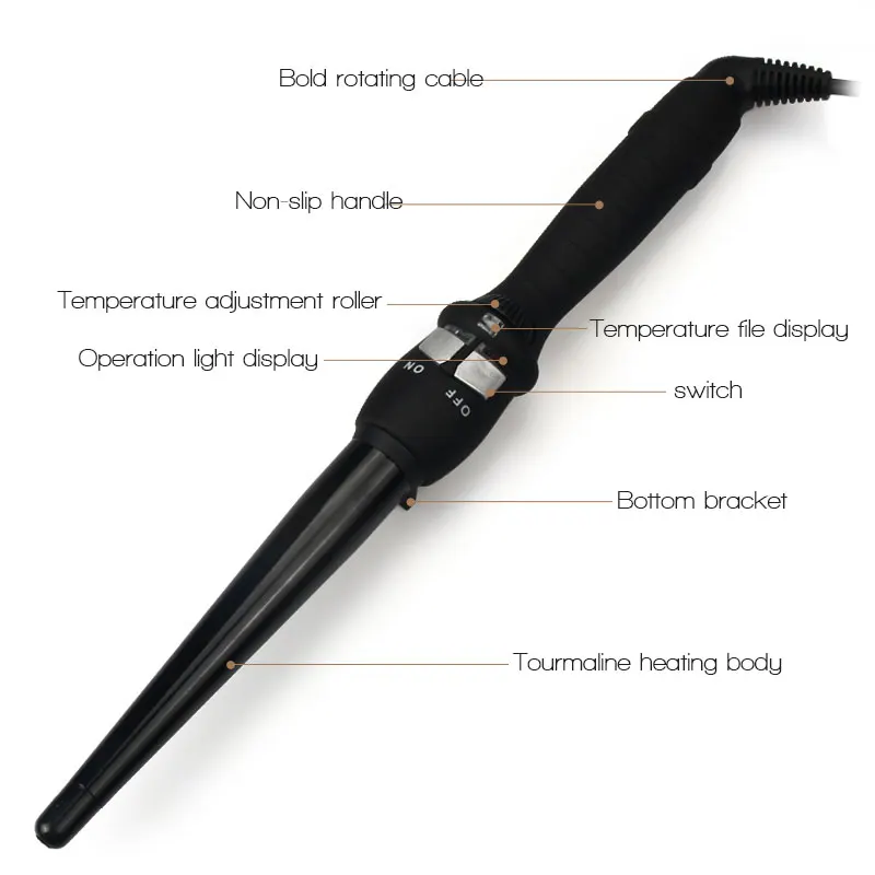 

CSW Curlers Conical Curling Iron Single Tube Ceramic Glaze Pear Flower Cone Electric Hair Curly Hair : 110-240 v