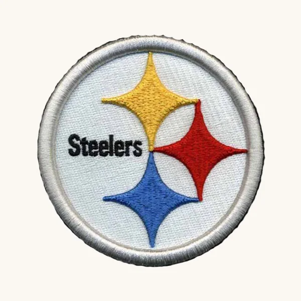 

Steelers Unique Embroidery Patches Personalised Clothing Tags Twill with Flat Broder and Iron On Backing Customized MOQ50pcs