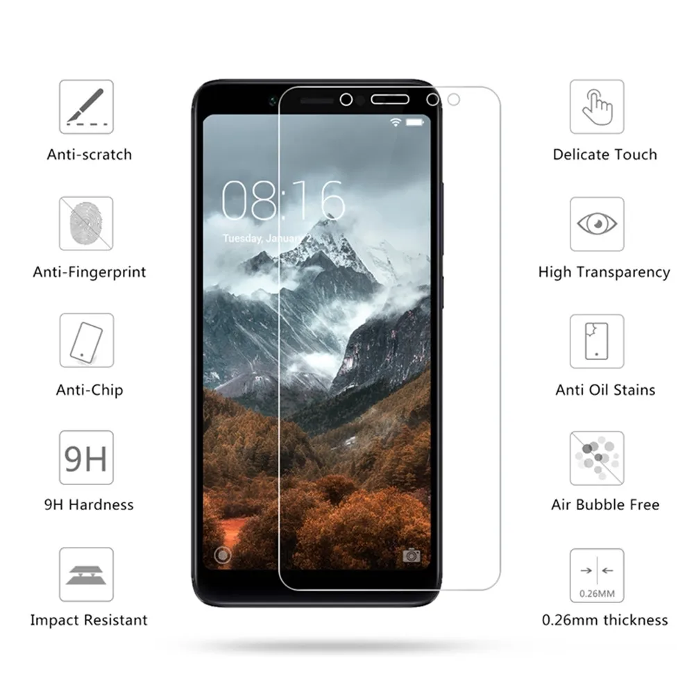 Защитный Стекло для Xiaomi Redmi Note 6 Pro 6A 4X 5A mi A1 A2 lite max 3 Экран протектор Закаленное на Red