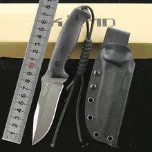 Fox 58HRC Fixed Knife Stone Wash D2 Blade G10 Handle Outdoor Survival Camping Hunting Knife Tactical Utility Multitool Qaulity A