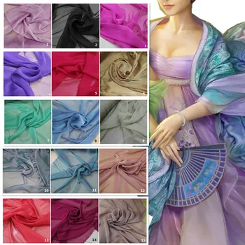 

Magic chiffon fabric 30D ultra thin cationic Chiffon fabric Han dress skirt big sleeved antique cos clothes.
