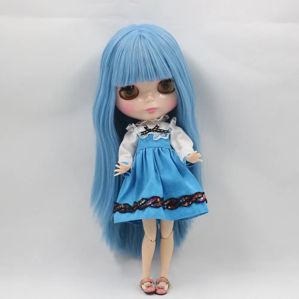 ICY factory шарнирная кукла blyth toy длинные прямые Голубые волосы azone шарнирная кукла 1/6 30 см голая кукла натуральная кожа