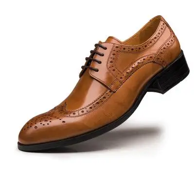 Мужская обувь с перфорацией типа «броги» в британском стиле; обувь из коровьей кожи в винтажном стиле; деловая обувь с перфорацией и кружевом - Цвет: 2