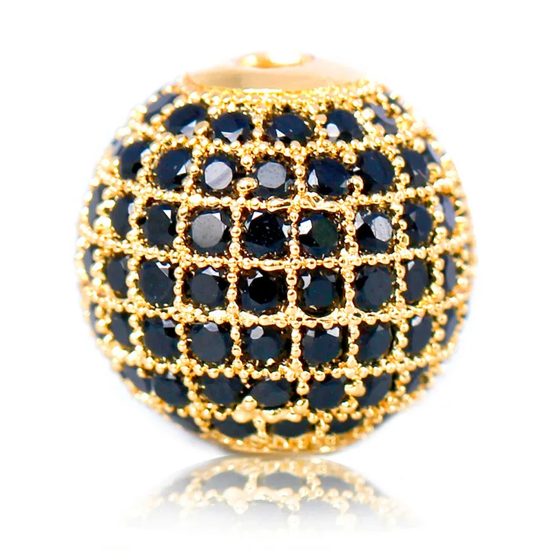 

High quality brand charm DIY Noir CZ Cuivre Cristal Perles Rondes pour La Fabrication de Bijoux Bracelets conclusions Gros