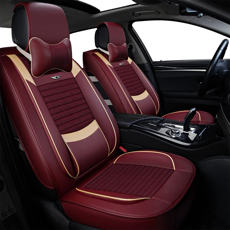 Deluxe PU Leather front & back Auto Universal Car Seat Covers