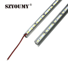 SZYOUMY 5730 SMD LED бар 1 м 72 светодиодов 12V твердый жесткий пропилен-каучука прокладки с U или V Алюминиевый канальный профиль для Витринный Шкаф для ювелирных изделий, DHL 100 шт